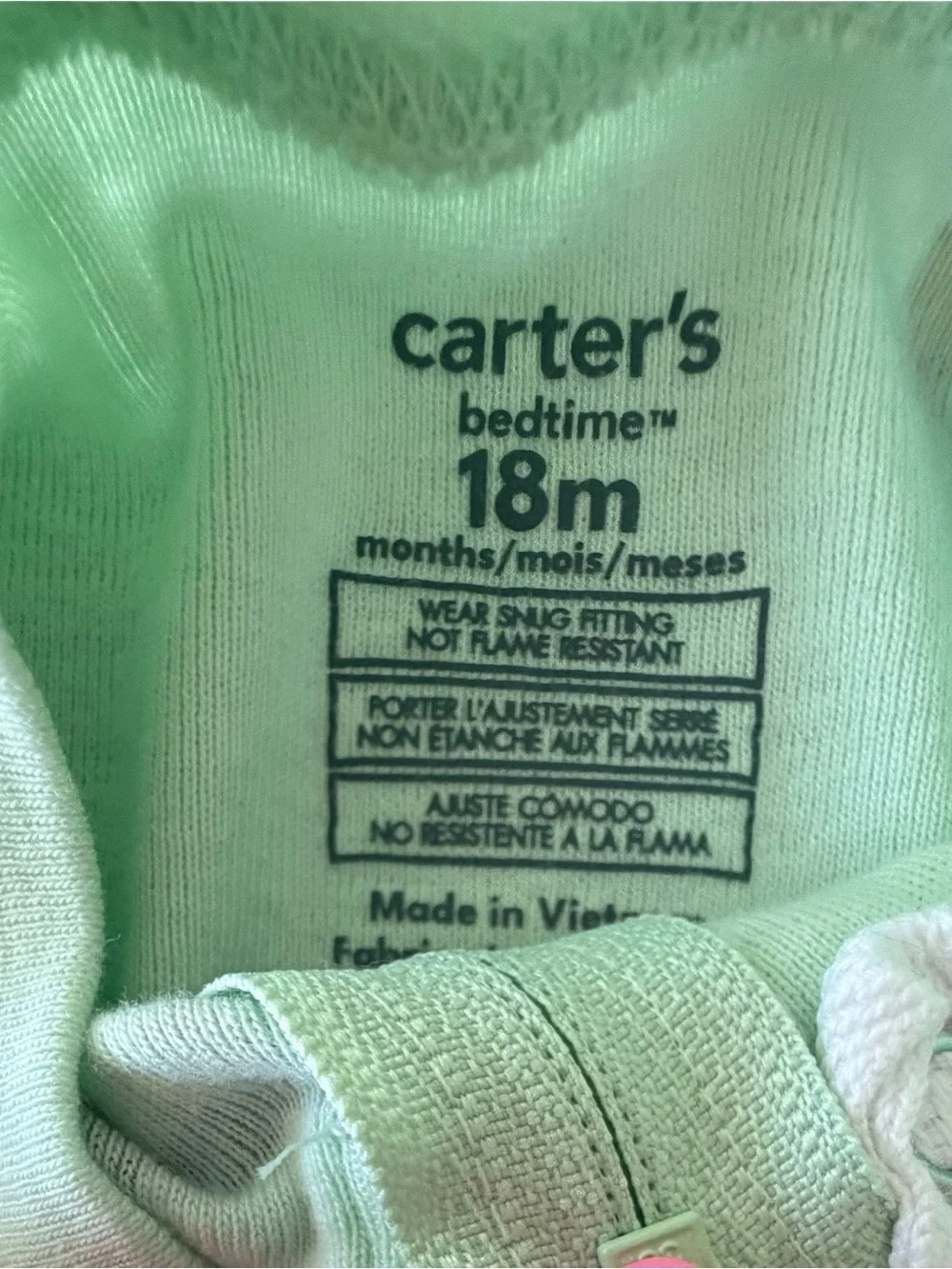 Carter’s 18M Mint Puppy Dog Zip Footless Sleeper Pajamas